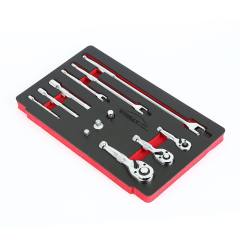 12PCS Stubby Ratchet,Flexible Bar with Accessories