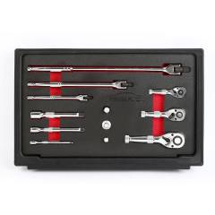 12PCS Stubby Ratchet,Flexible Bar with Accessories