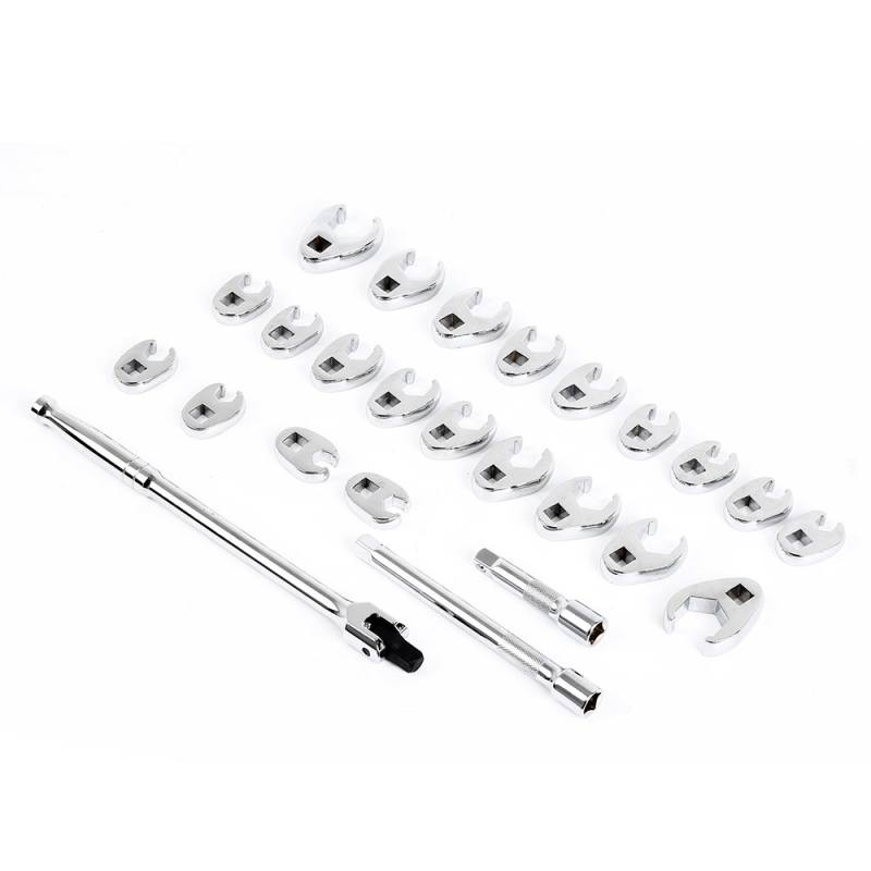 25PCS Crowfoot Wrench Set - 3/8in.Dr