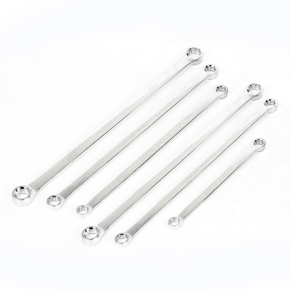 Double Ring Spanner Set with Extractor Heads | extra long |8x9mm-18x19mmm. | 6 pcs.