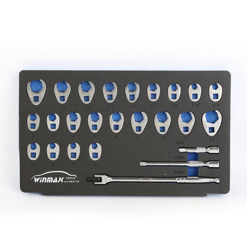 25PCS Crowfoot Wrench Set - 3/8in.Dr