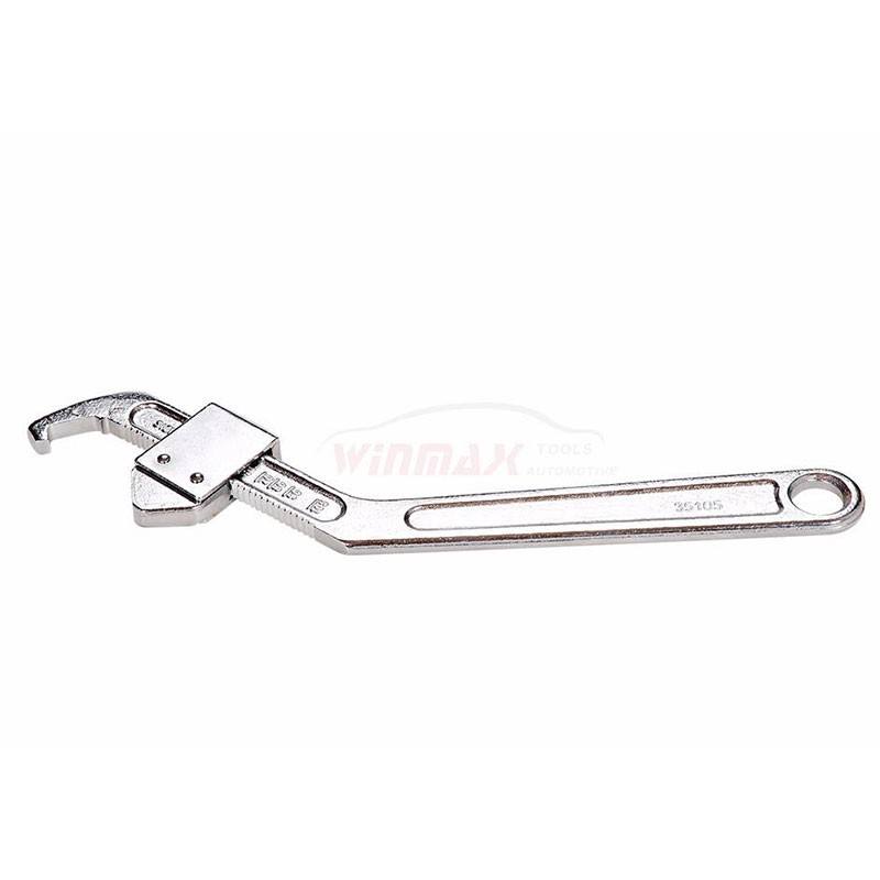 Adjustable Hook Wrench With Round Nose(95-165mm)