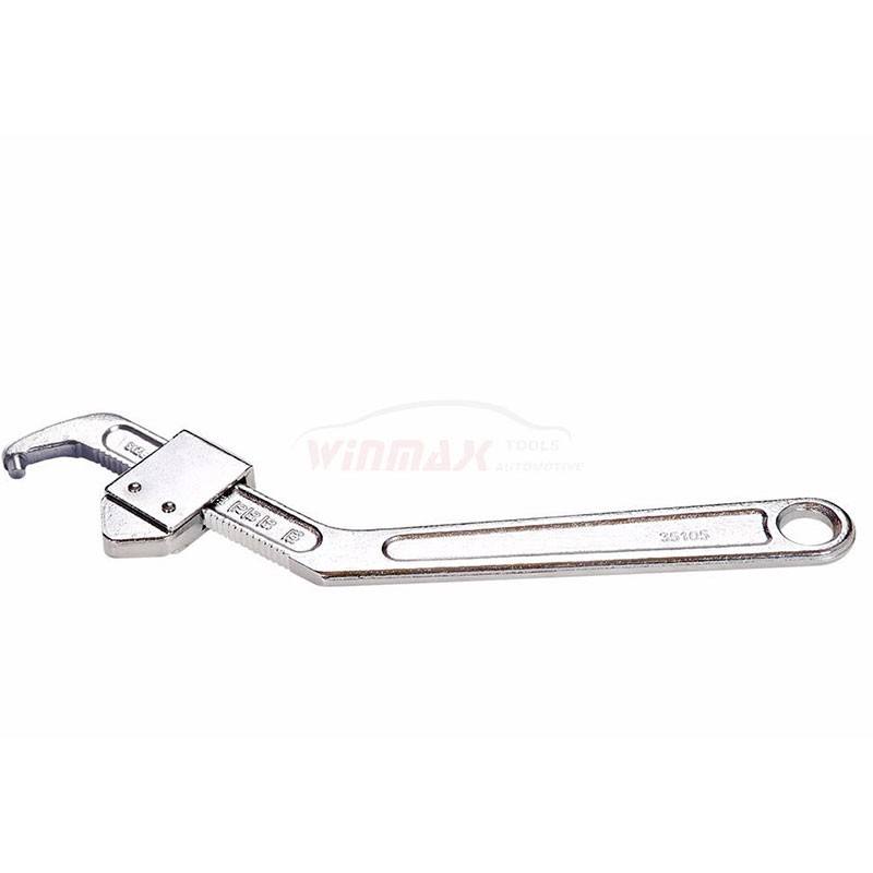 Adjustable Hook Wrench With Round Nose