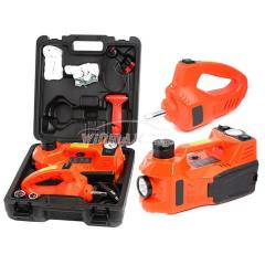 Multi-function Car Repair Set-Hydraulic Floor Jack/Tire Inflator Gauge/Work Light &amp; Impact Wrench