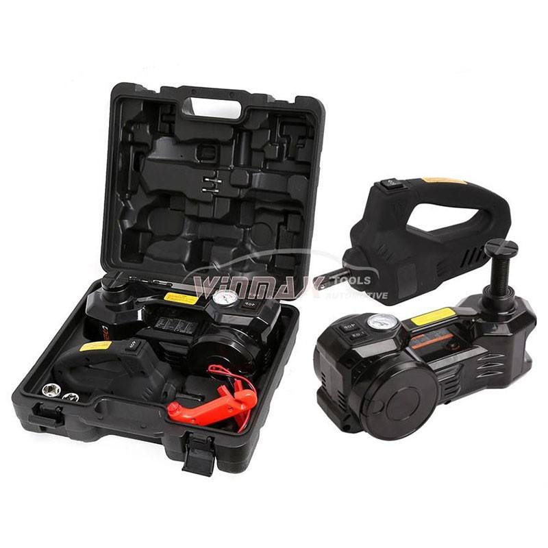 Multi-function Car Repair Set -Car Hydraulic Floor Jack /Tire Inflator Gauge & Impact Wrench Set