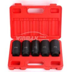 5PC 1/2"DR Deep Axle Nut Impact Socket Set