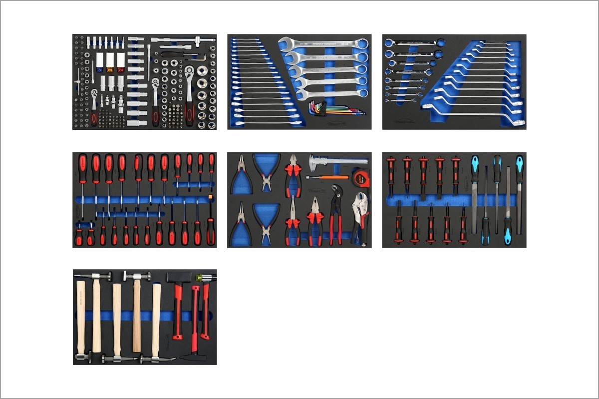 27 Inch 7-drawer Tool Cabinet with 7 XPE- 283PCS Tool Sets