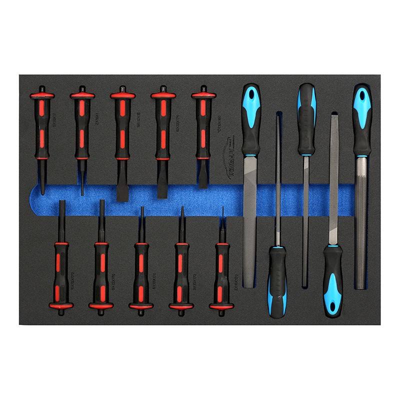 15PCS Punch Chisel+Steel File Set