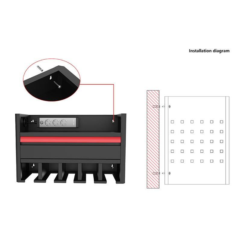 Power Tool Storage Wall Mount Shelf with Socket