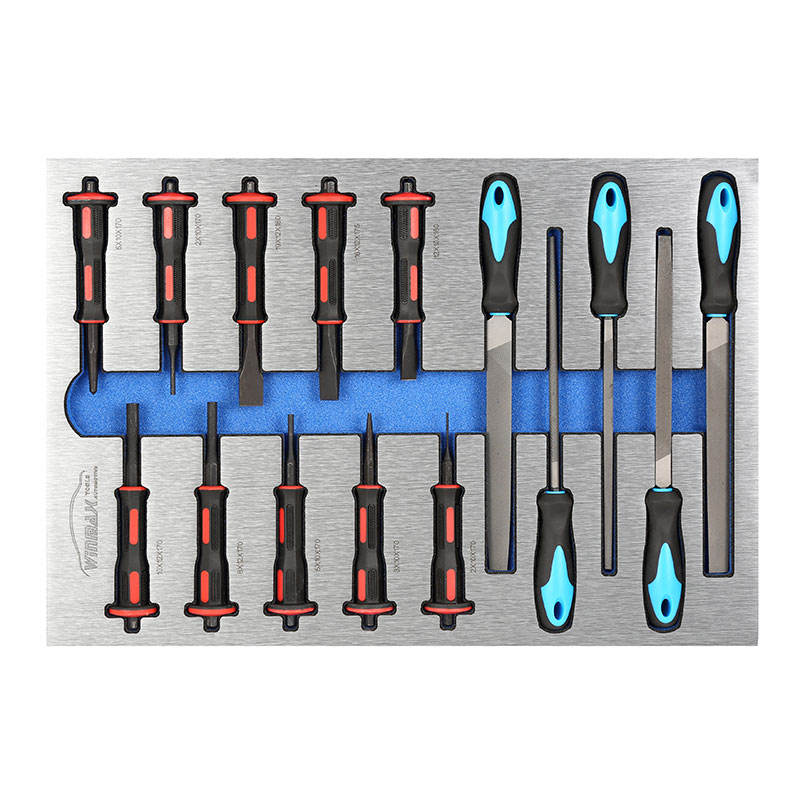 15PCS Punch Chisel+Steel File Set