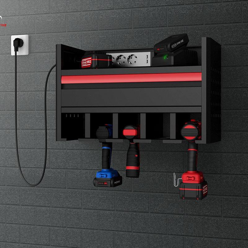 Power Tool Storage Wall Mount Shelf with Socket