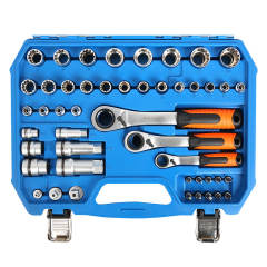 47Pcs 1/4" 3/8" 1/2" Go Through Socket Set