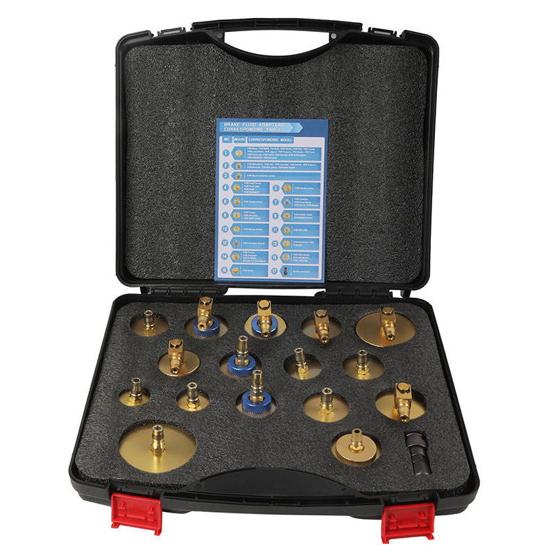 16PCS Brake Fluid Bleeder Adapter Fitting Set