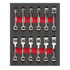12pcs Torque Adaptor Set in 3/8"D Fully Polished Metric