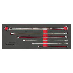 Double Ring Spanner Set with E-Type Ring Heads | extra long | E6 x E7 - E22 x E24 | 6 pcs.