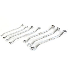 7pcs Double Ring Spanner Set with Extractor Heads-45°Offset