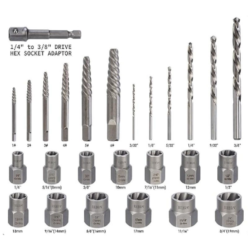 26PCS Screw & Bolt Extractor Set