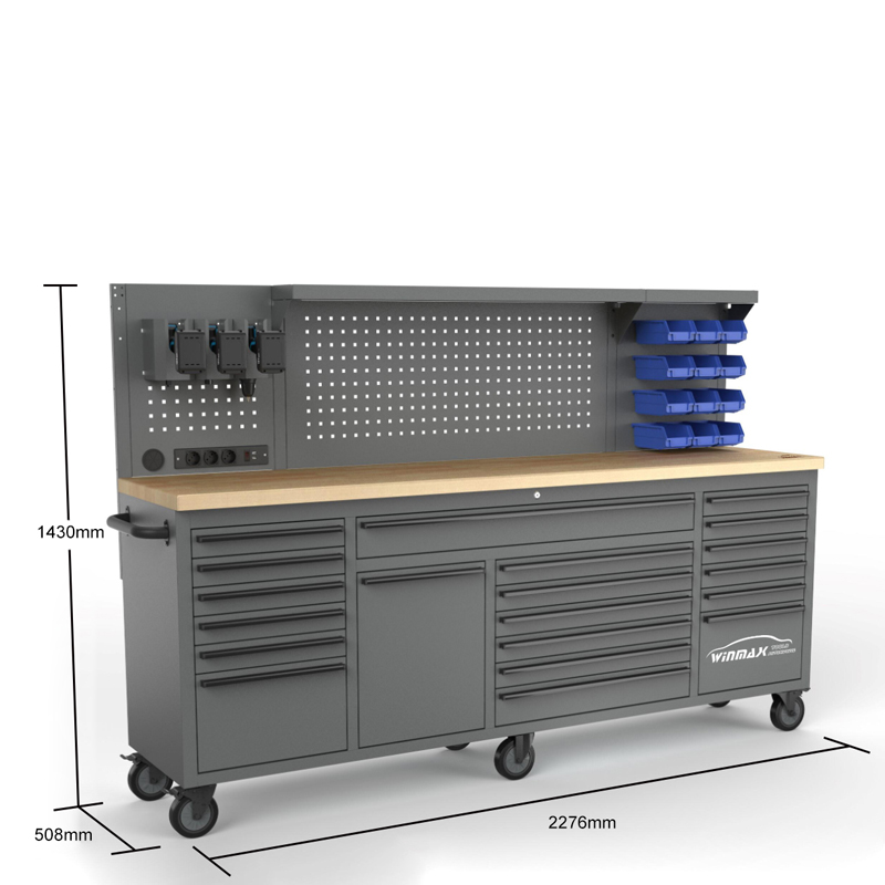 84” 20-Drawers Roller Cabinet Toolbox with 515PCS XPE Tray Tools Set