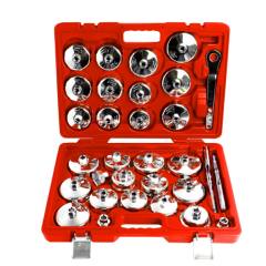 31PCS 3/8inch Dive Oil Filter Socket Cup Type Cap&amp;Adjustable Oil Filter Wrench