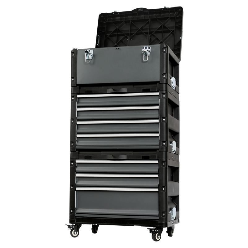 Combination tool storage box (handheld tool box + 4-drawer tool box + 3-drawer tool box + caster tray)&66PCS VDE Tools set
