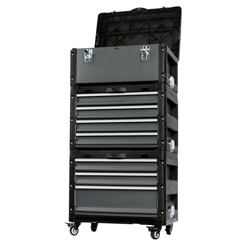 Combination tool storage box (handheld tool box + 4-drawer tool box + 3-drawer tool box + caster tray)&66PCS VDE Tools set