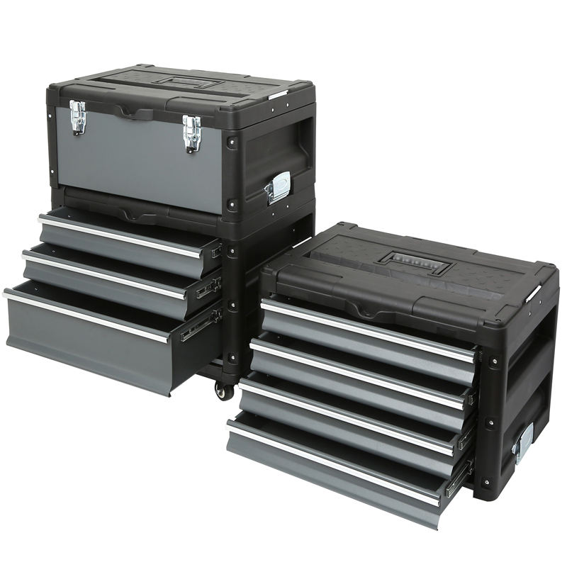 Combination tool storage box (handheld tool box + 4-drawer tool box + 3-drawer tool box + caster tray)&66PCS VDE Tools set
