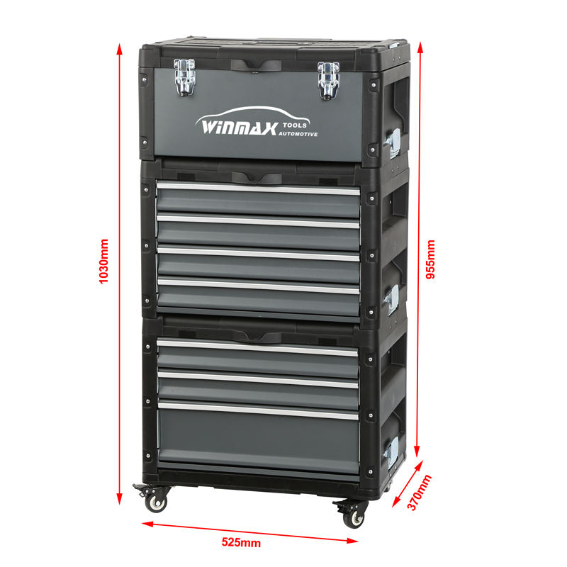 Combination tool storage box (handheld tool box + 4-drawer tool box + 3-drawer tool box + caster tray)&66PCS VDE Tools set
