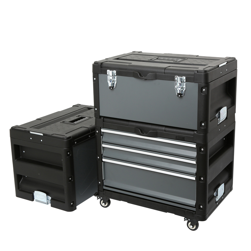 Combination tool storage box (handheld tool box + 4-drawer tool box + 3-drawer tool box + caster tray)&66PCS VDE Tools set