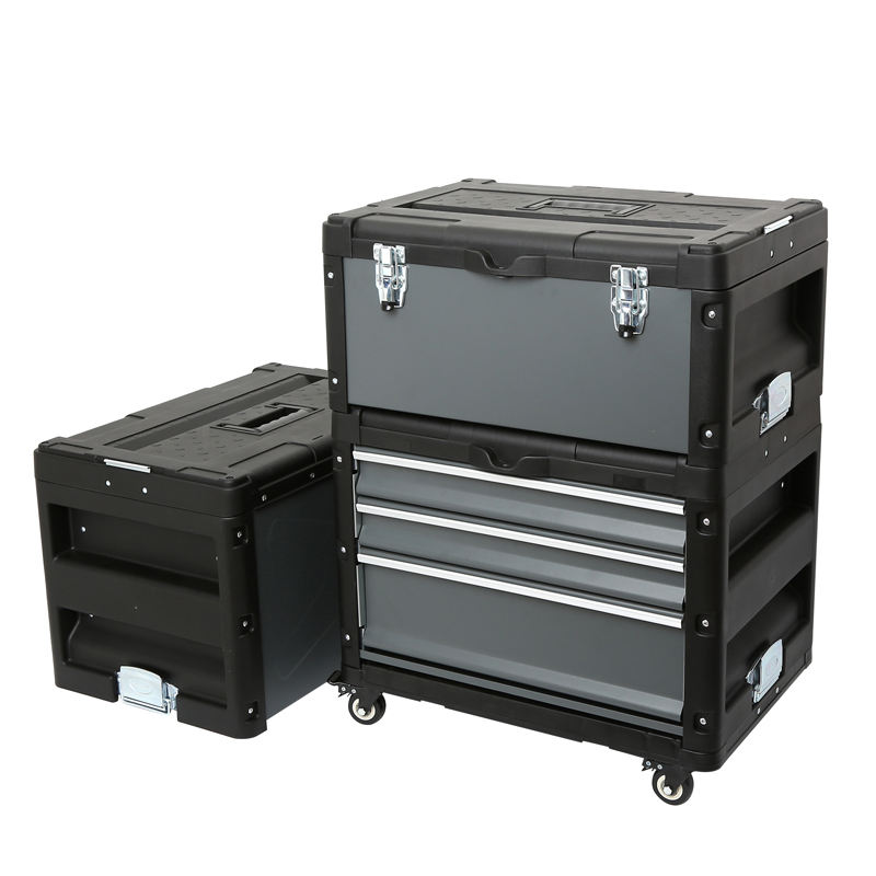 Combination tool storage box (handheld tool box + 4-drawer tool box + 3-drawer tool box + caster tray)&66PCS VDE Tools set