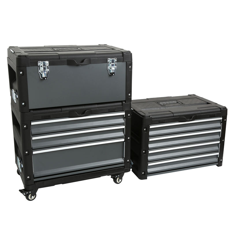Combination tool storage box (handheld tool box + 4-drawer tool box + 3-drawer tool box + caster tray)&66PCS VDE Tools set