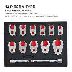 13pcs Crowfoot Spanner Set with Anti detachment Hole