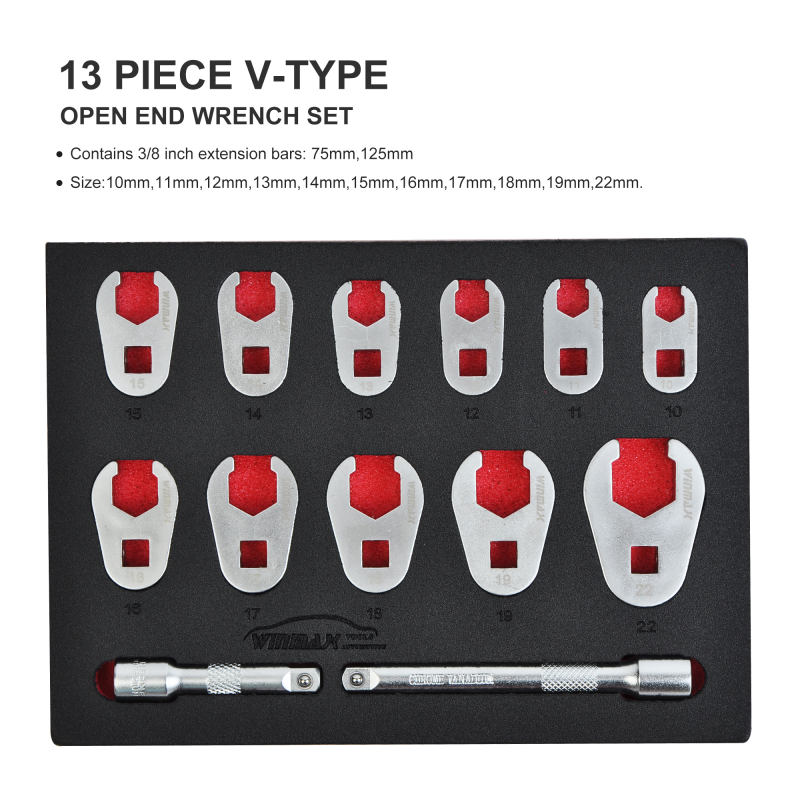 13pcs Crowfoot Spanner Set with Anti detachment Hole
