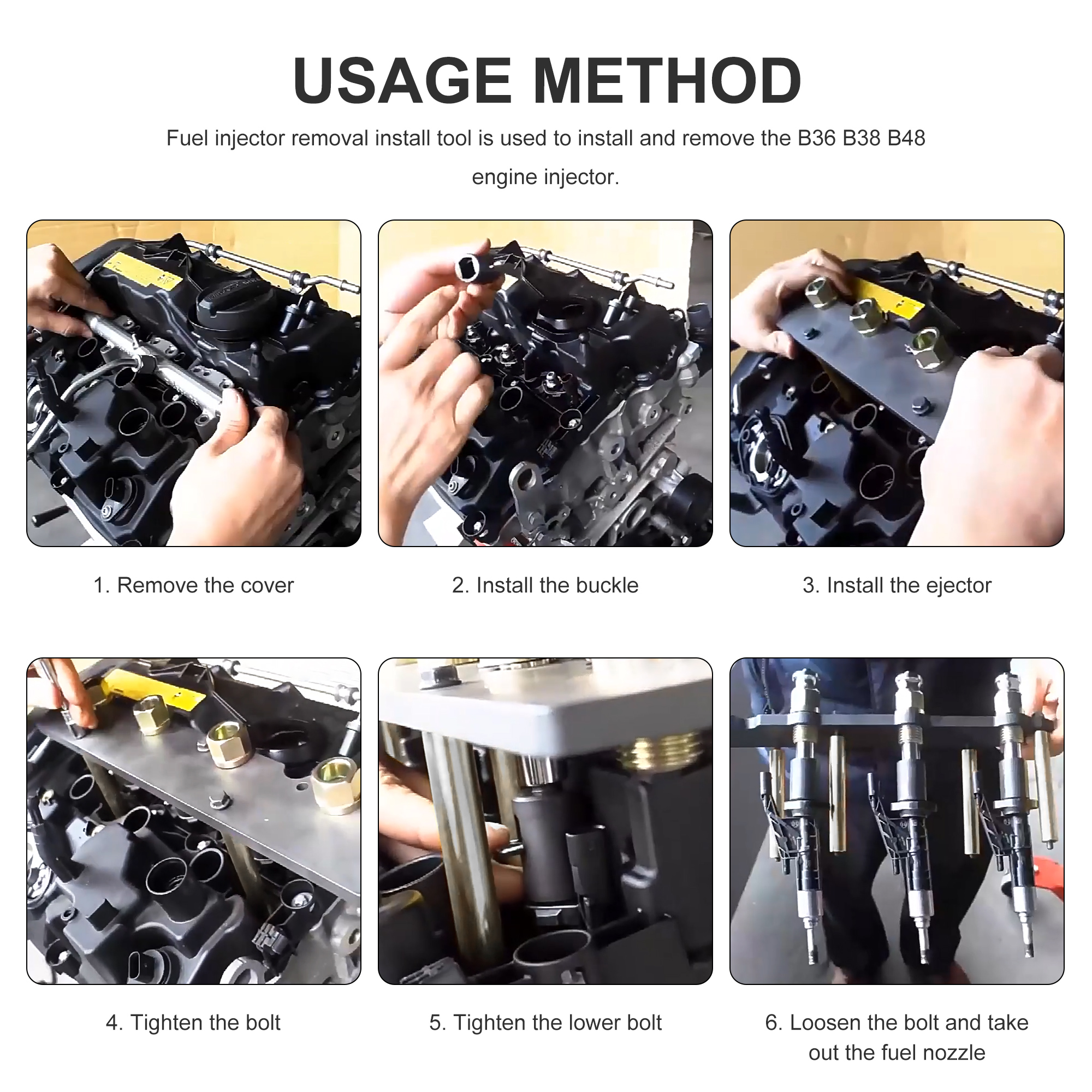 14PCS Fuel Injector Removal/Installation Tool Kit for BMW MINI Petrol Engines B38 B48