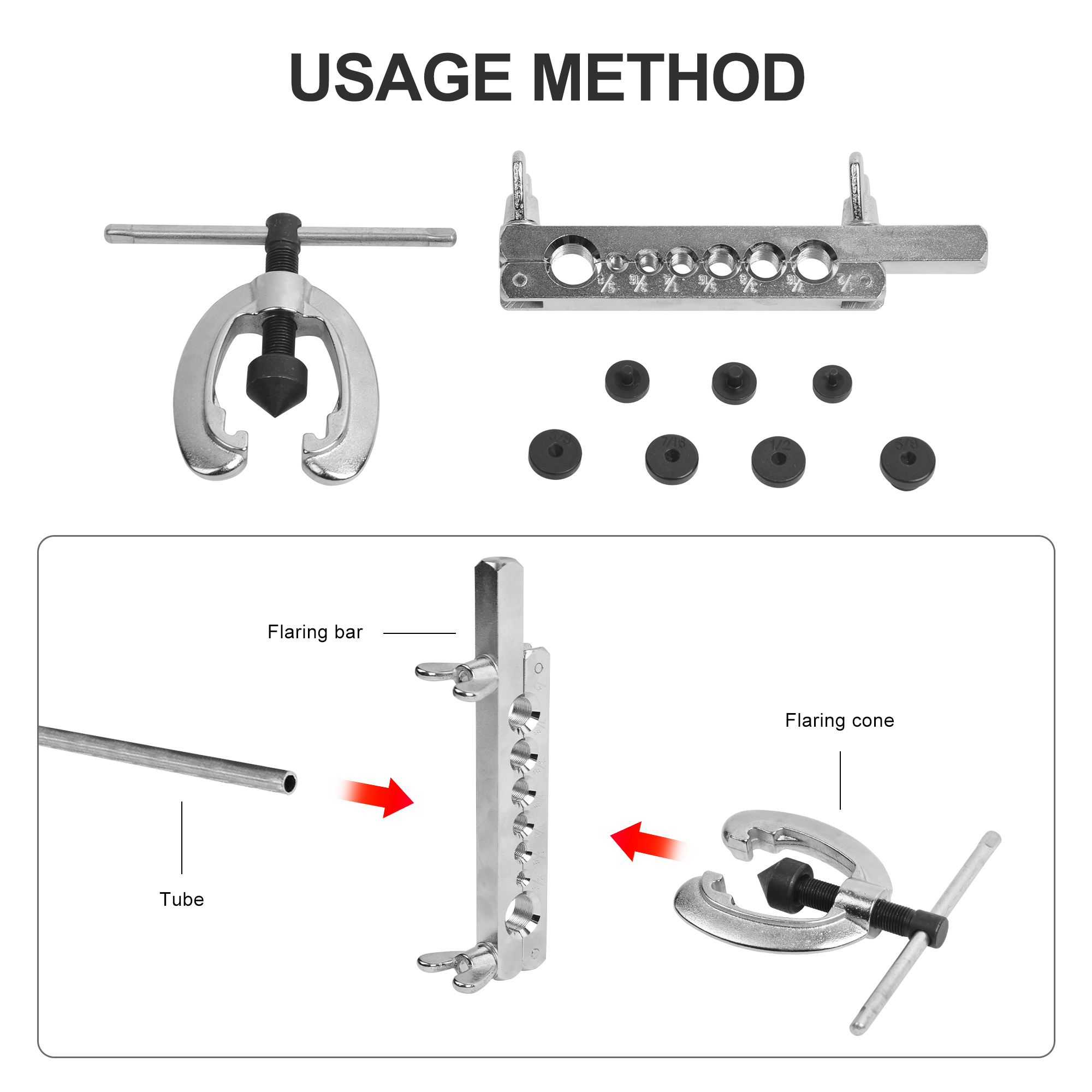 10PCS Double Pipe Flaring Tool Set+ 3-in-1 Tube Bender