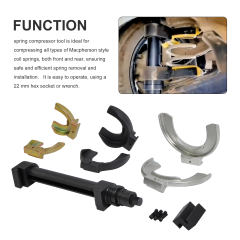 Interchangeable Fork Strut Coil Spring Compressor Tool