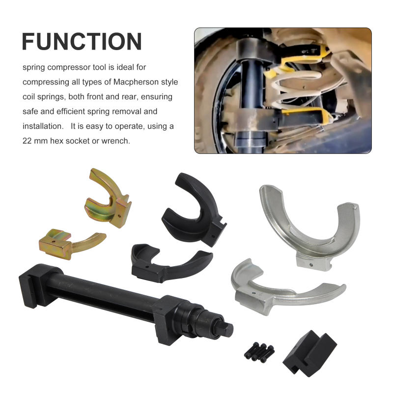 Interchangeable Fork Strut Coil Spring Compressor Tool