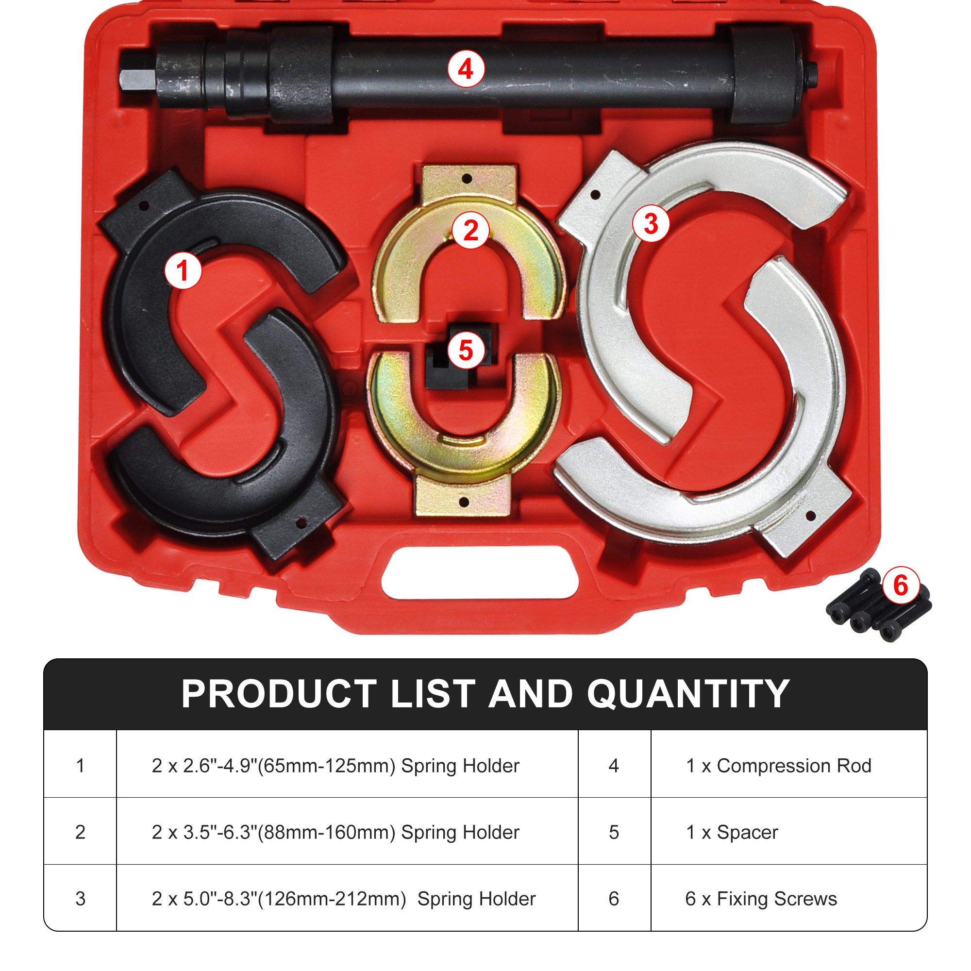 Interchangeable Fork Strut Coil Spring Compressor Tool