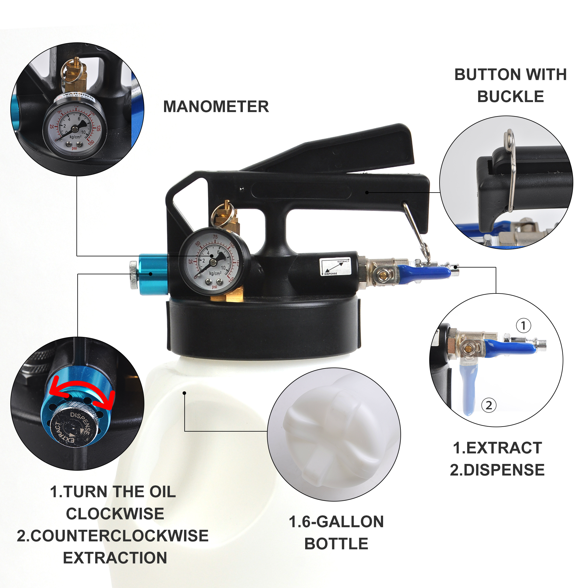 8L Pneumatic Auto Transmission Fluid Extractor & Refill Kit