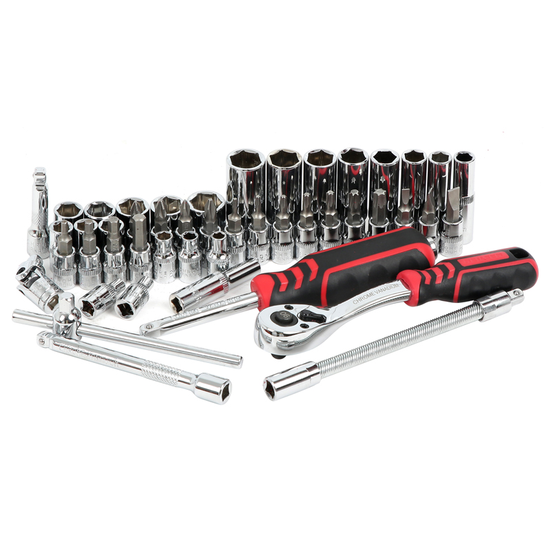 Socket Set with Tool Tray 1/4" Sq Drive 46pc