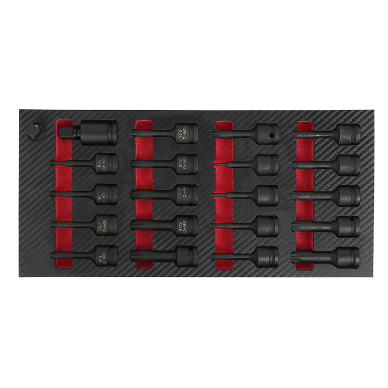 Impact Bit Socket Set with Tool Tray 1/2" sq Drive 21pcs
