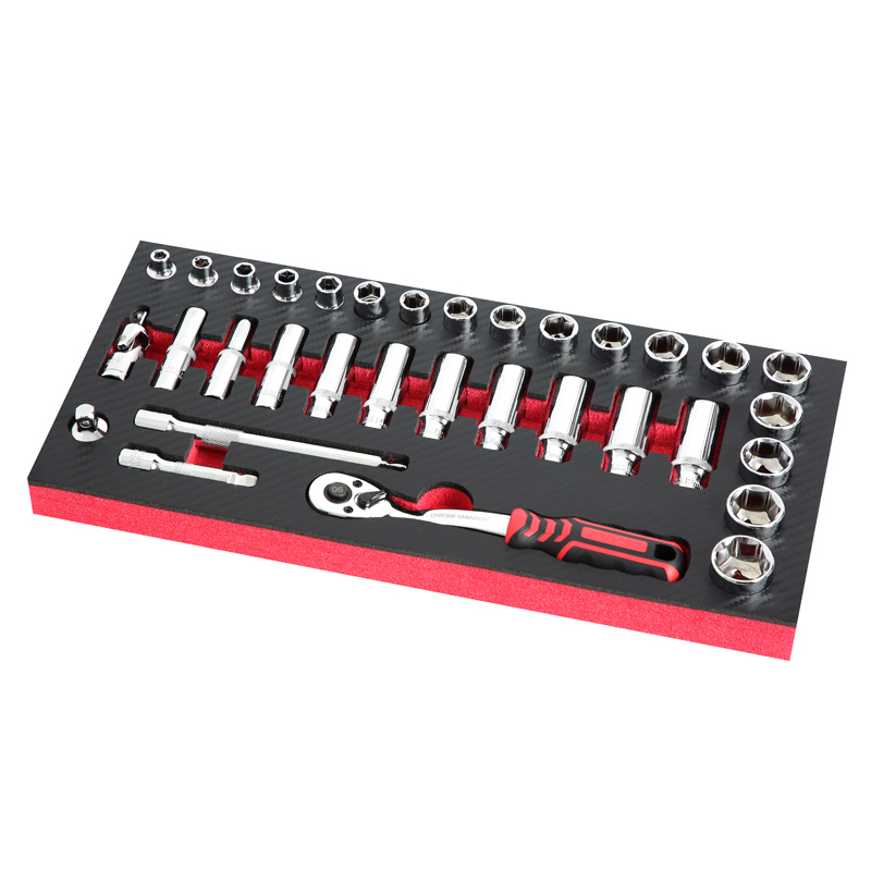 Socket Set with Tool Tray 3/8" Sq Drive 33pc