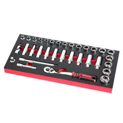 Socket Set with Tool Tray 3/8" Sq Drive 33pc