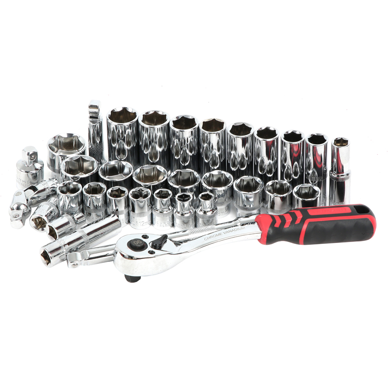 Socket Set with Tool Tray 3/8" Sq Drive 33pc