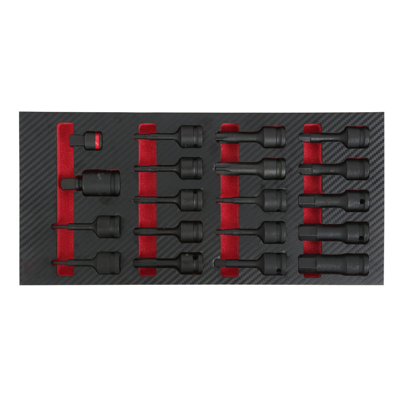 Impact Bit Socket Set with Tool Tray 1/2"sq Drive 20pcs