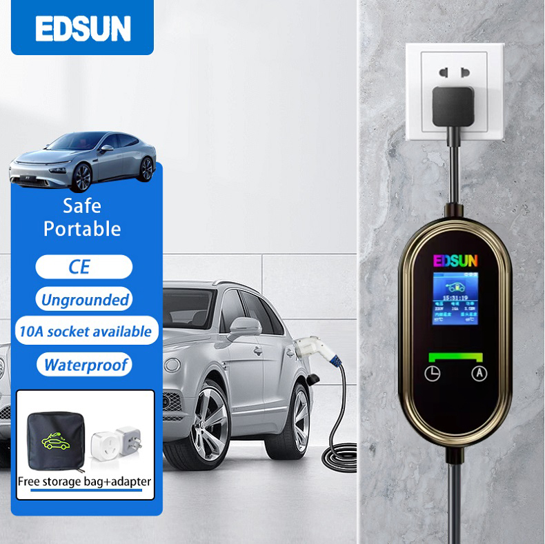 Chargeur ev portable à courant alternatif réglable à 4 vitesses 16A récemment mis à niveau avec contrôle APP