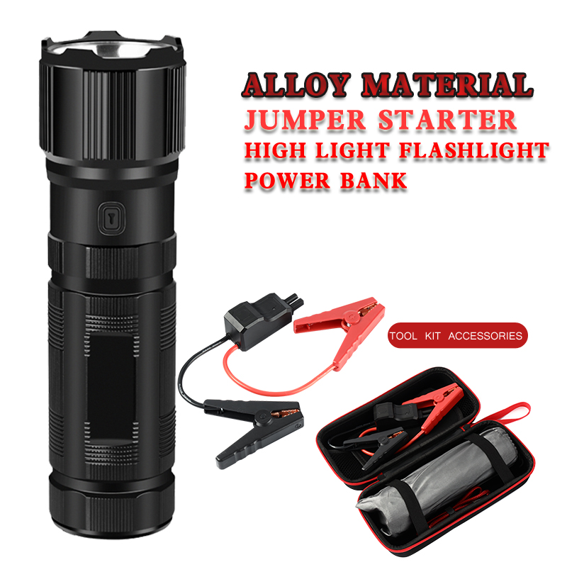 Portable Vehicle Jump Starter, Flashlight, Power Bank