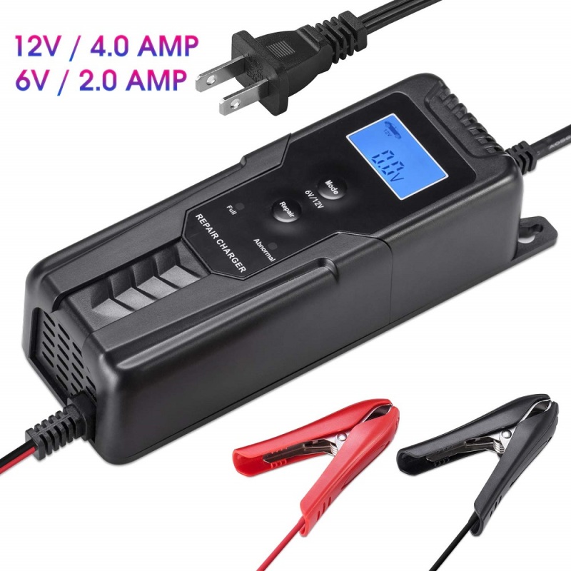 Battery Repair and Maintainer Battery Charger with LCD Display 6V/12V lead acid battery charger for MF,Gel,Wet,AGM