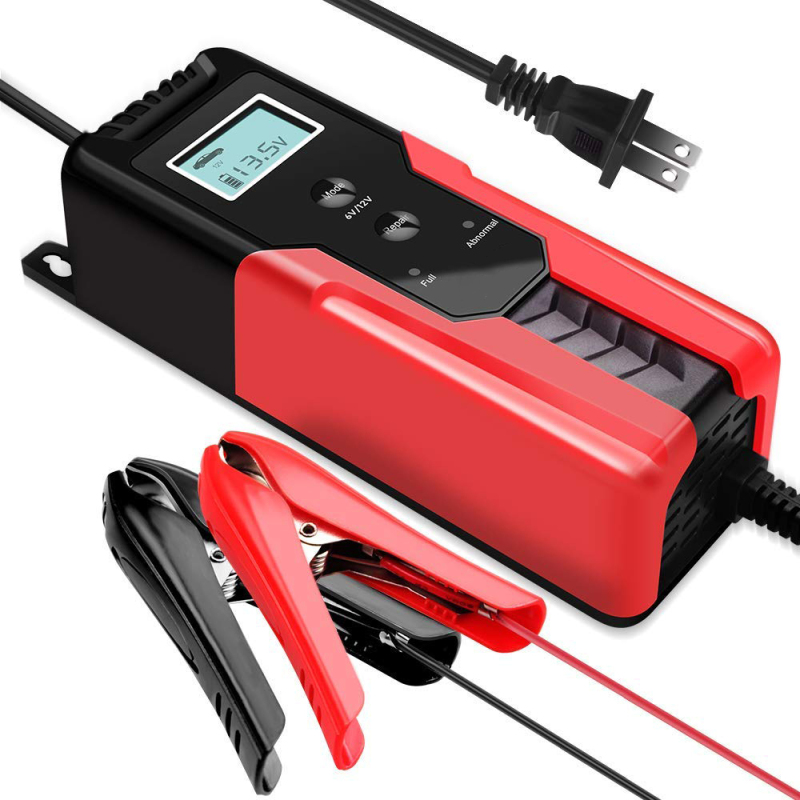 Chargeur de batterie avec écran LCD Chargeur de batterie plomb-acide 6V/12V pour MF,Gel,Wet,AGM