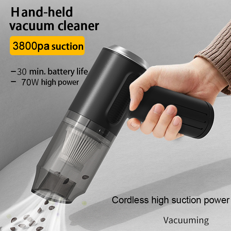 Great suction USB 70W 3800Pa wireless handheld car vacuum cleaner
