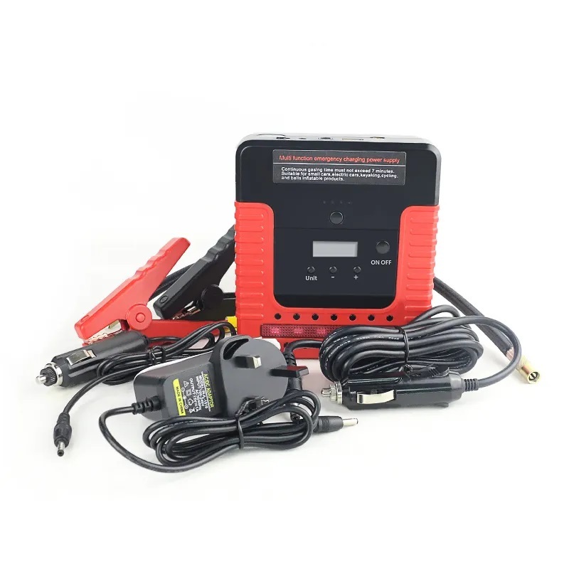 12v portable auto battery booster jump starter power bank with tyre inflator